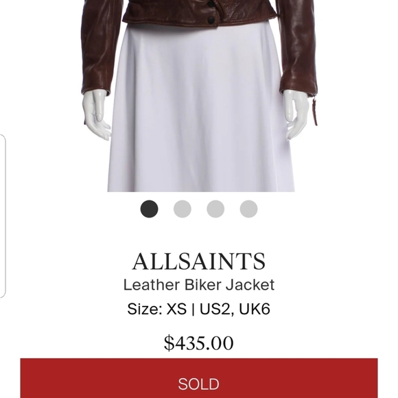 All Saints Leather Jacket Moto Biker Brown xs - Picture 12 of 15